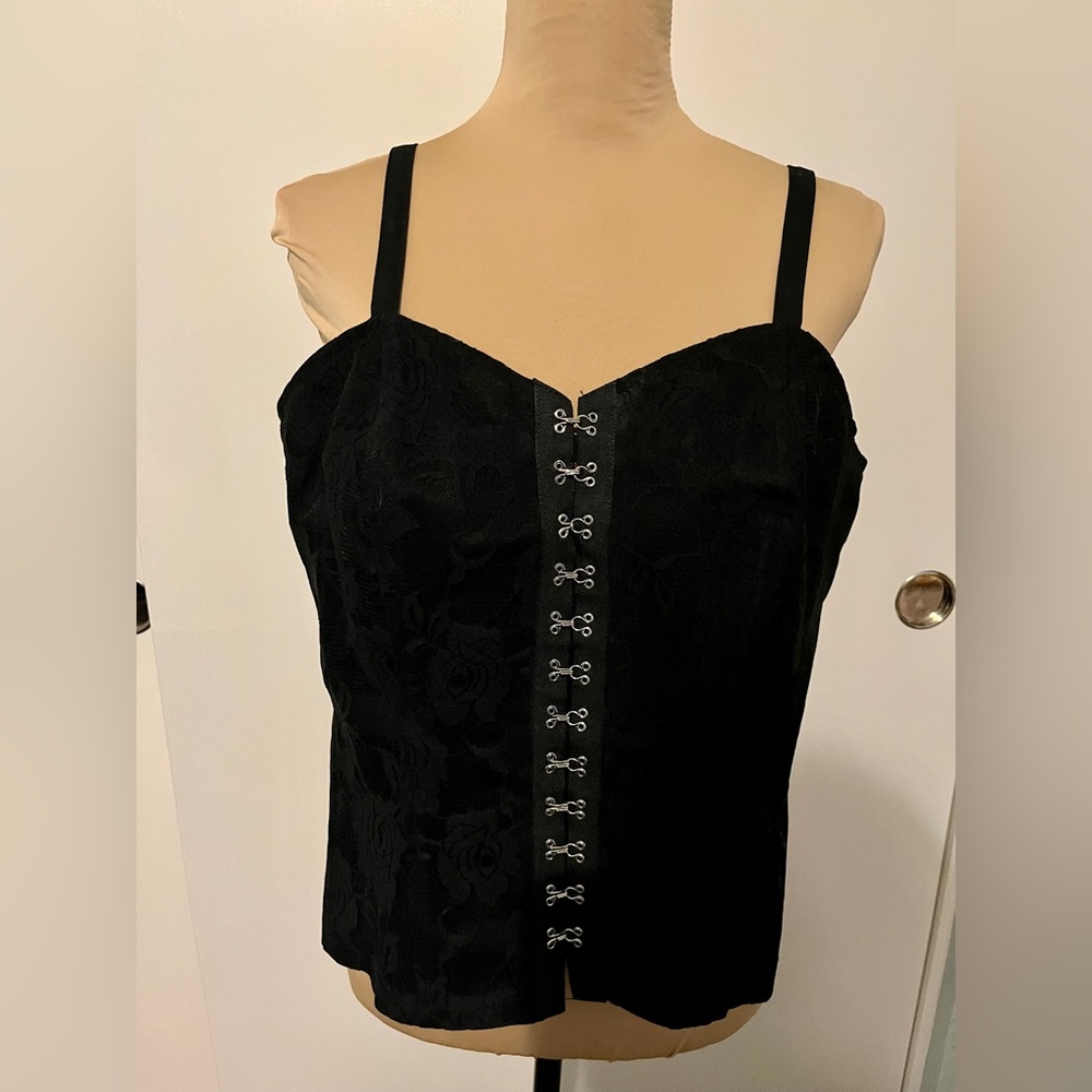 Vintage Royal Bones by DAANG Womens Corset Top Size 0 plus Goth Y2K Witchy Black